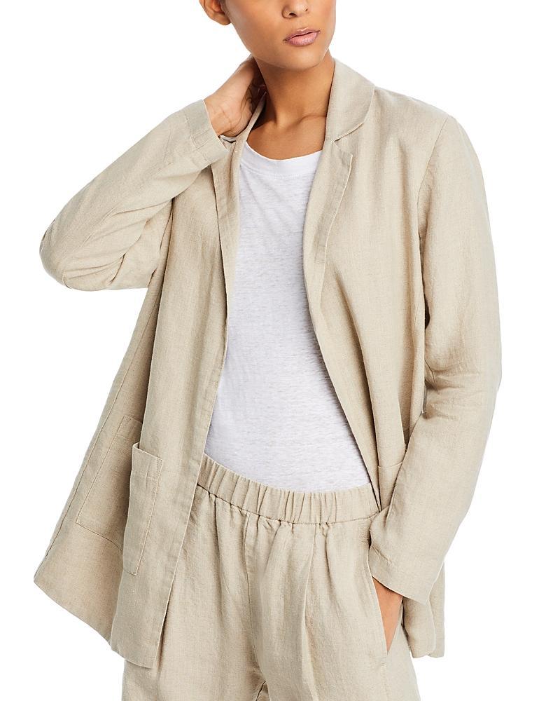 Eileen Fisher Linen Notch Collar Long Blazer Product Image