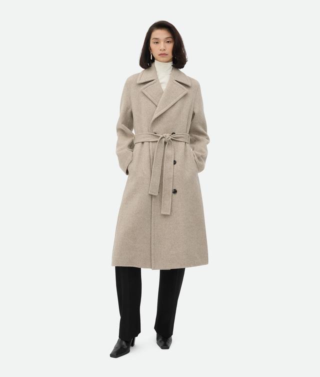 Women's Soft Double Cashmere Coat in Riverbed melange Product Image