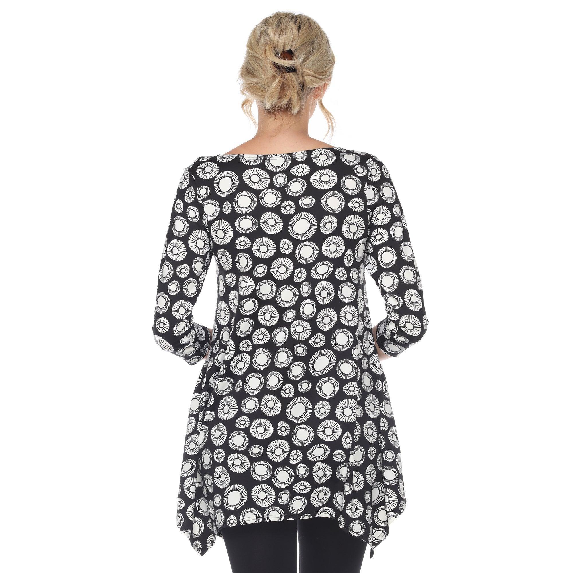 Women's Printed Geometric Circle Tunic Top Product Image