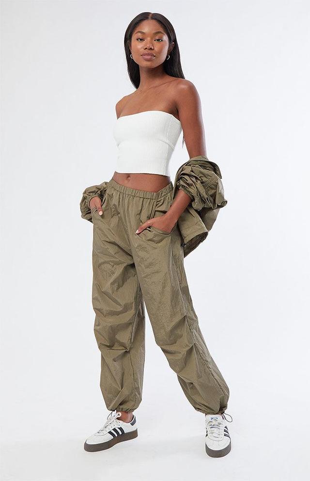 Women's Ruched Shine Baggy Pants Product Image