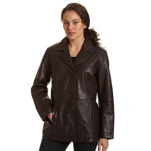 Womens Excelled Leather Jacket Brown Product Image