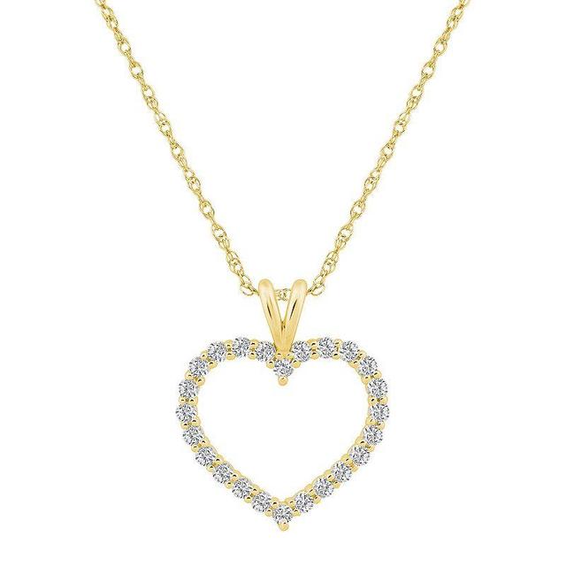 Alyson Layne 14k Gold 1/2 Carat T.W. Diamond Heart Pendant Necklace, Womens Product Image