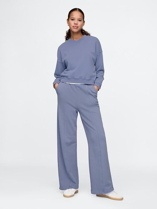 French Terry Seamed Wide-Leg Sweatpants Product Image