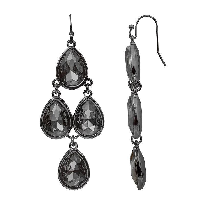 Emberly Hematite Tear Drop Statement Earrings, Womens, Grey Product Image