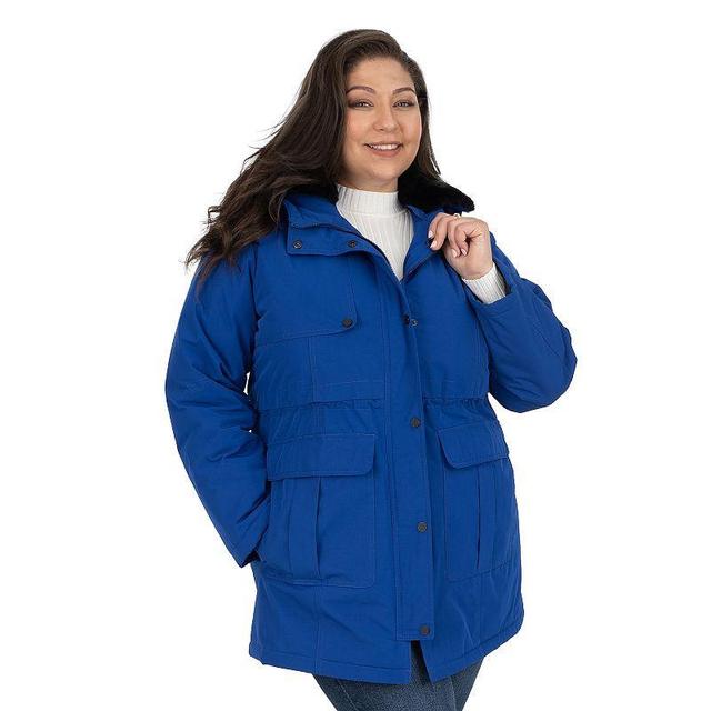 Plus Size Fleet Street Storm Weight Puffer Coat, Womens Blue Product Image