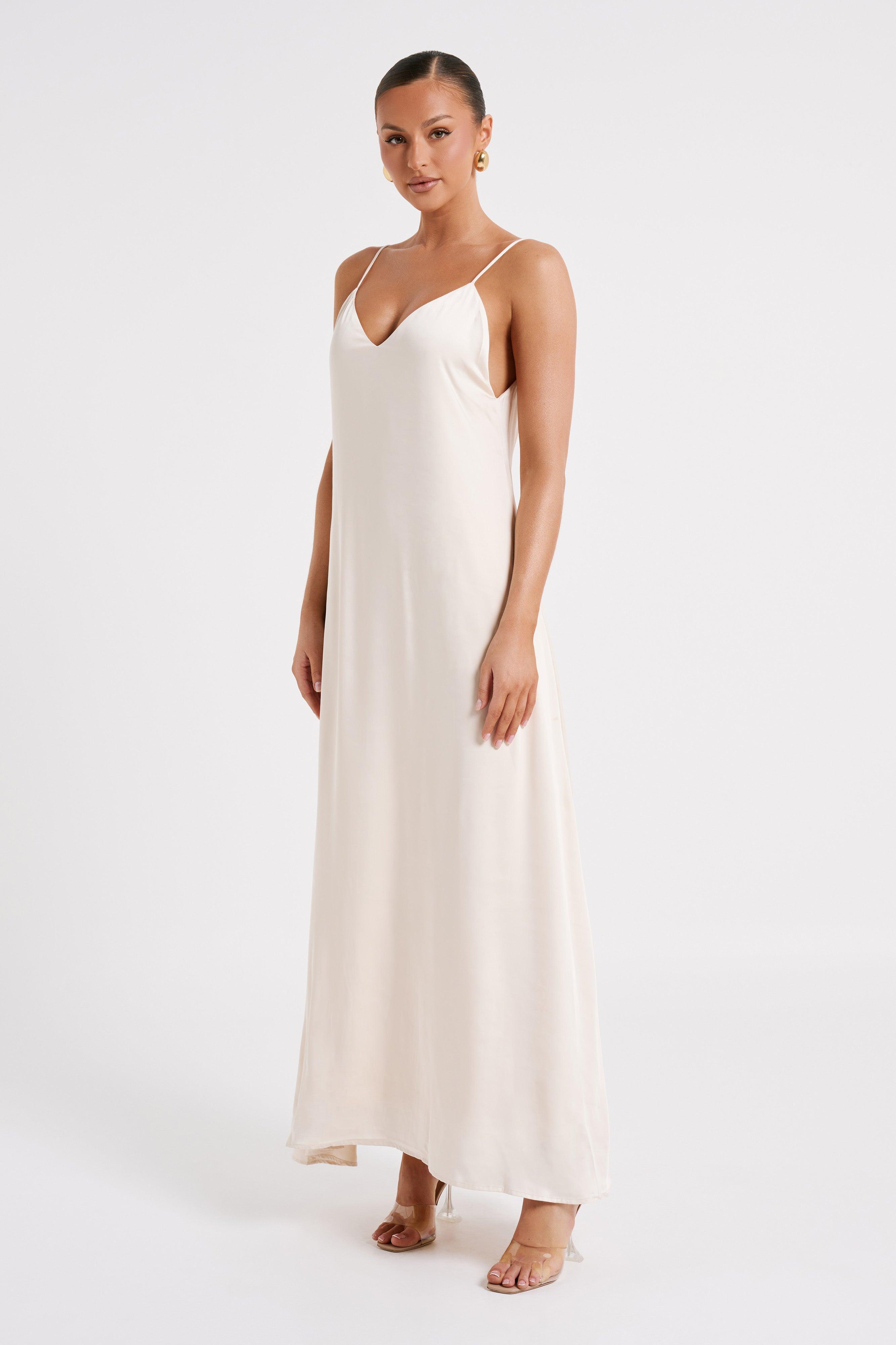 Beatrice Flowy Maxi Dress - Sand Product Image