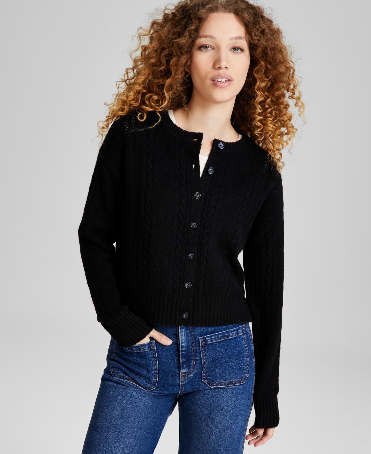 And Now This Womens Pointelle Knit Button Front Cardigan, Created for Macys Product Image