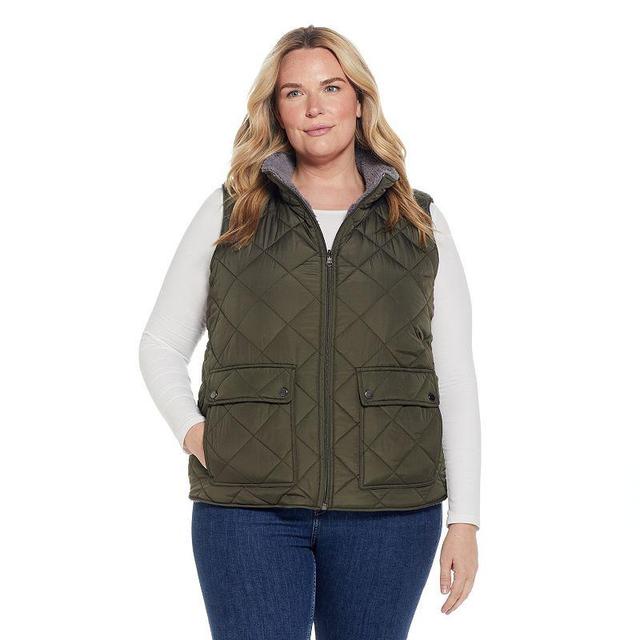 Plus Size Weathercast Midweight Reversible Vest, Womens Product Image