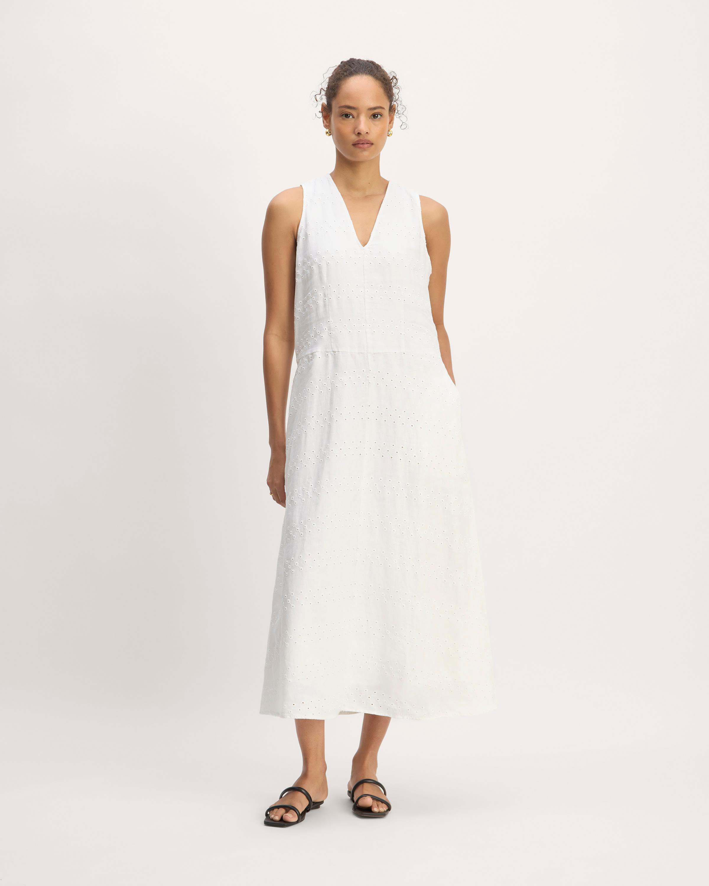 The Linen Eyelet Maxi Dress Product Image