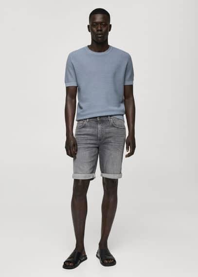 Mango Mens Denim Bermuda Shorts Product Image