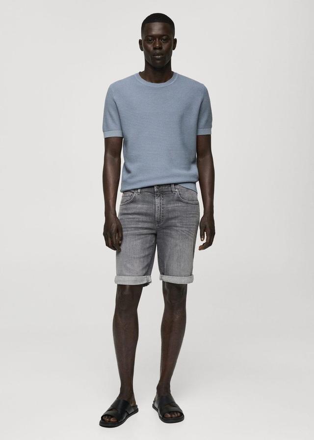 MANGO MAN - Slim-fit denim bermuda shorts denim greyMen Product Image