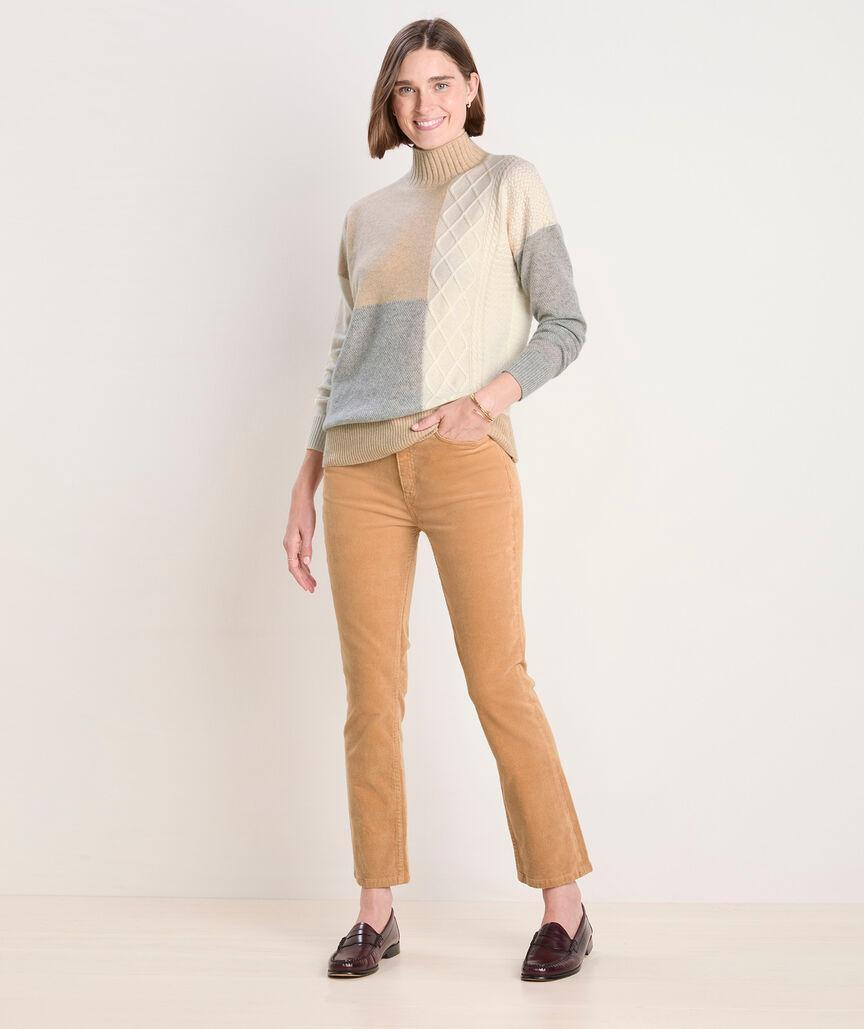 Cashmere Patchwork Mockneck Sweater Product Image