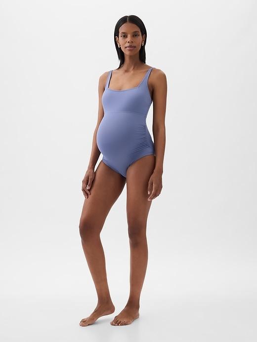 Maternity Square Neck One-Piece Swimsuit Product Image