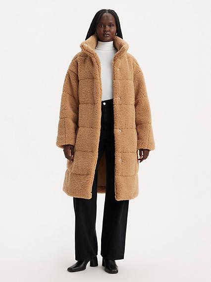 Levi's Sherpa Full Length Teddy Coat - Women's Product Image