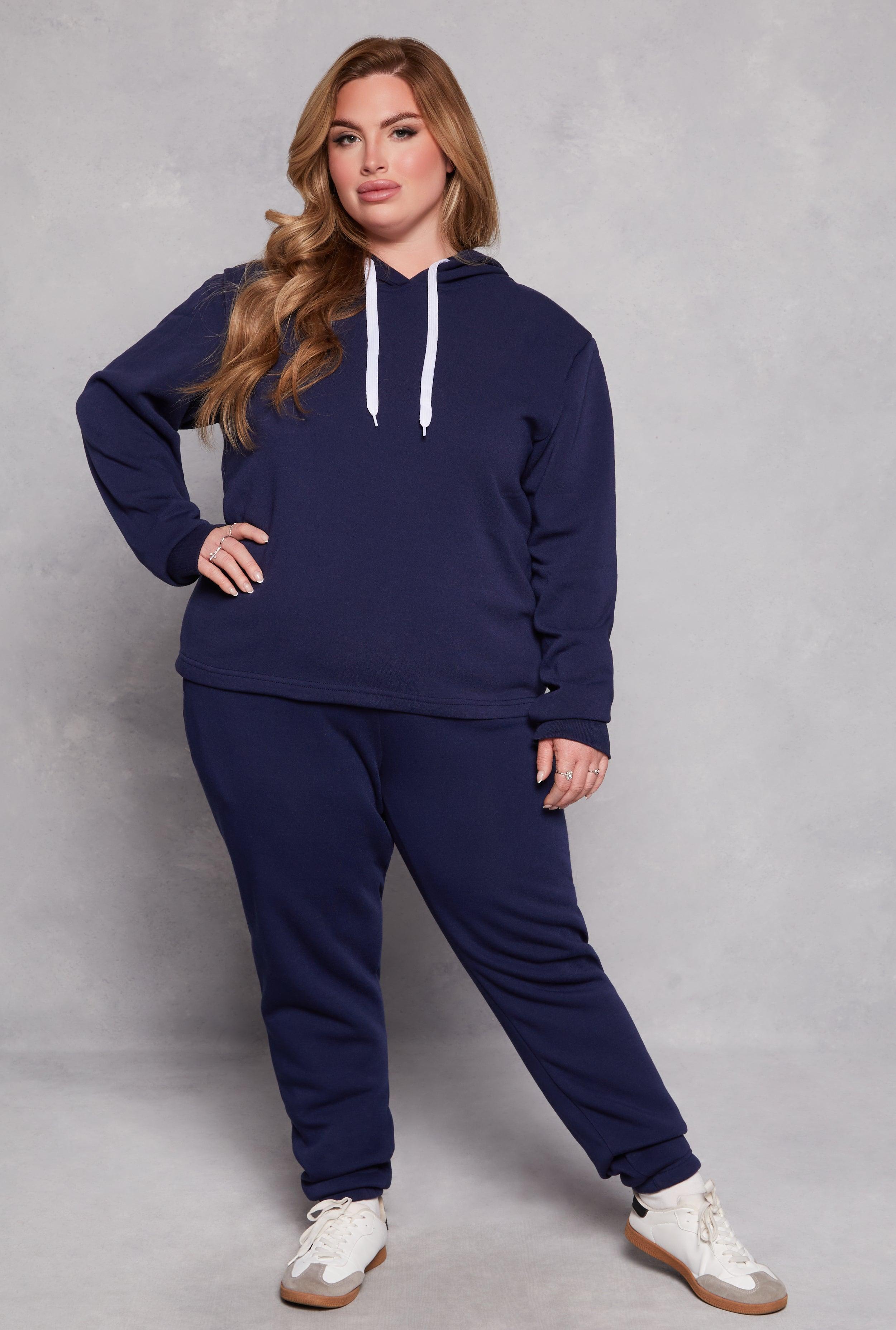 Womens Plus Size Fleece High Waisted Sweatpants Product Image