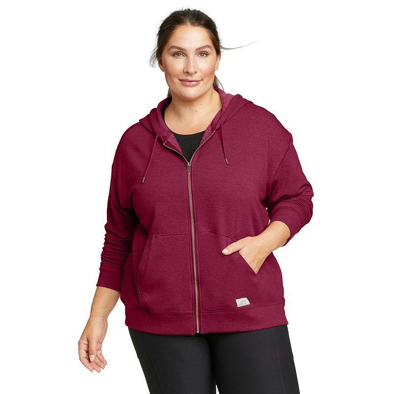 Plus Size Eddie Bauer Long Sleeve Cozy Camp Full Zip Hoodie, Womens Med Green Product Image