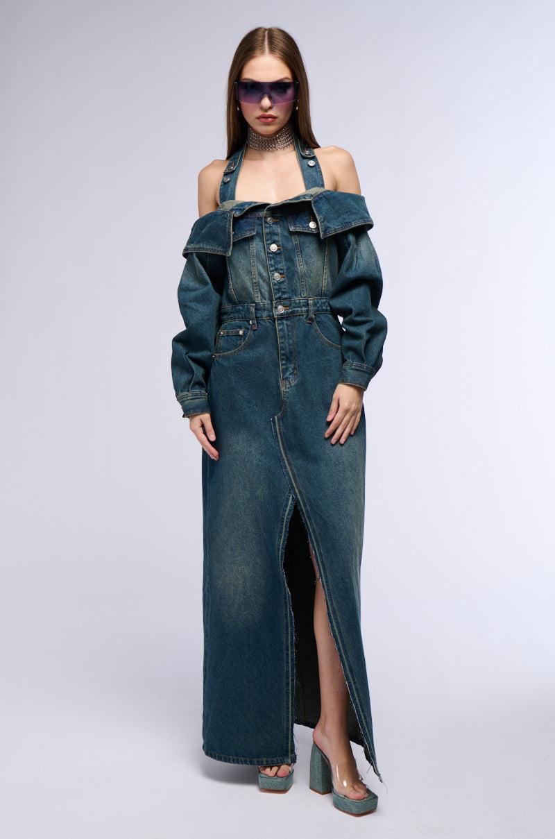 MARIAH DENIM MAXI DRESS Product Image