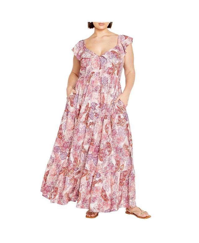 City Chic Womens Blushing Beauty Maxi Dress Product Image