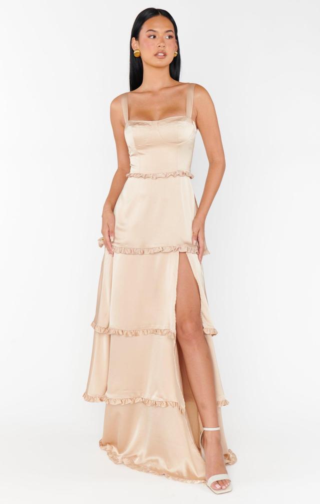 Lady Corset Dress ~ Champagne Luxe Satin Product Image