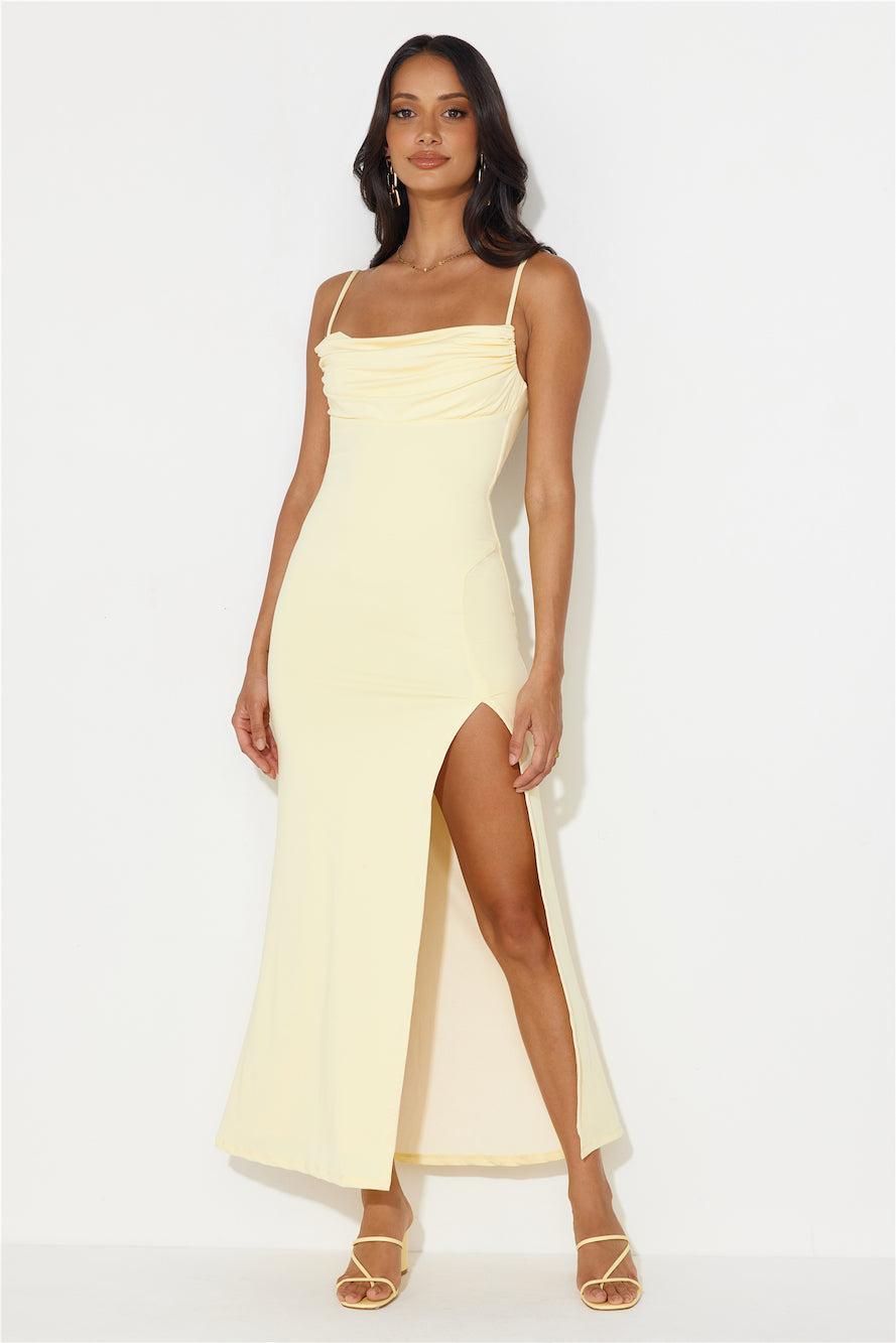 Walk In Confident Maxi Dress Yellow Product Image