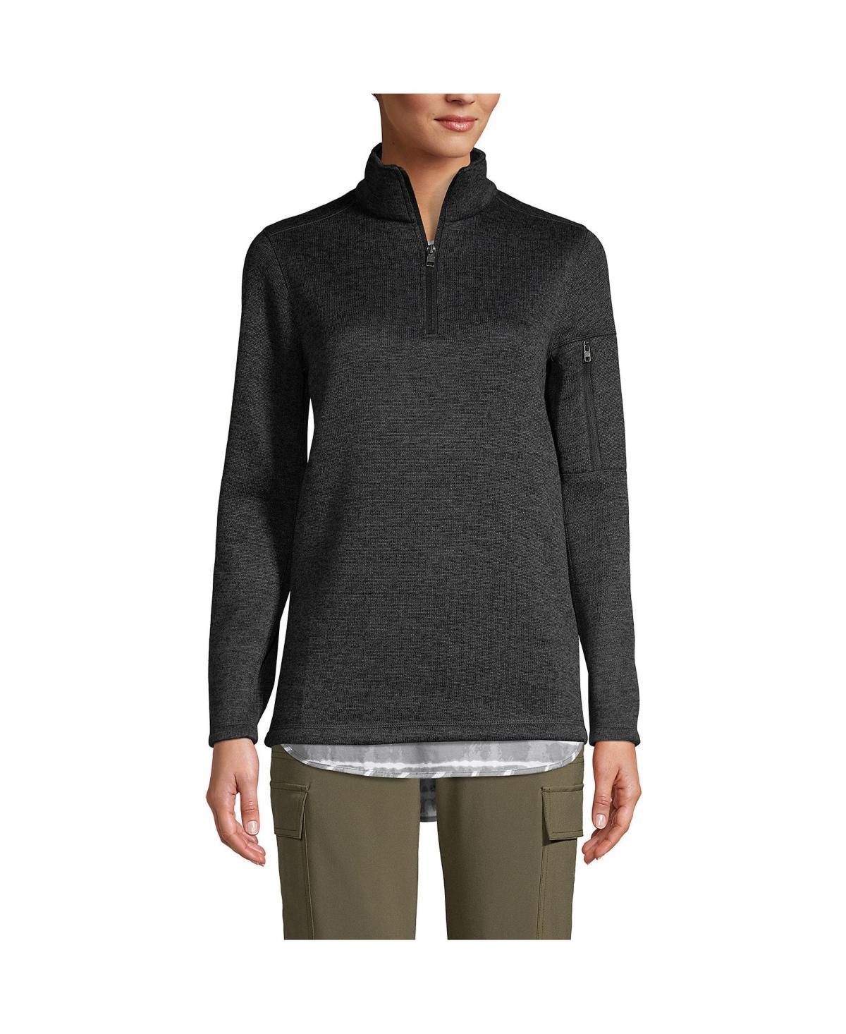 Lands End Womens Sweater Fleece Quarter Zip Pullover Product Image