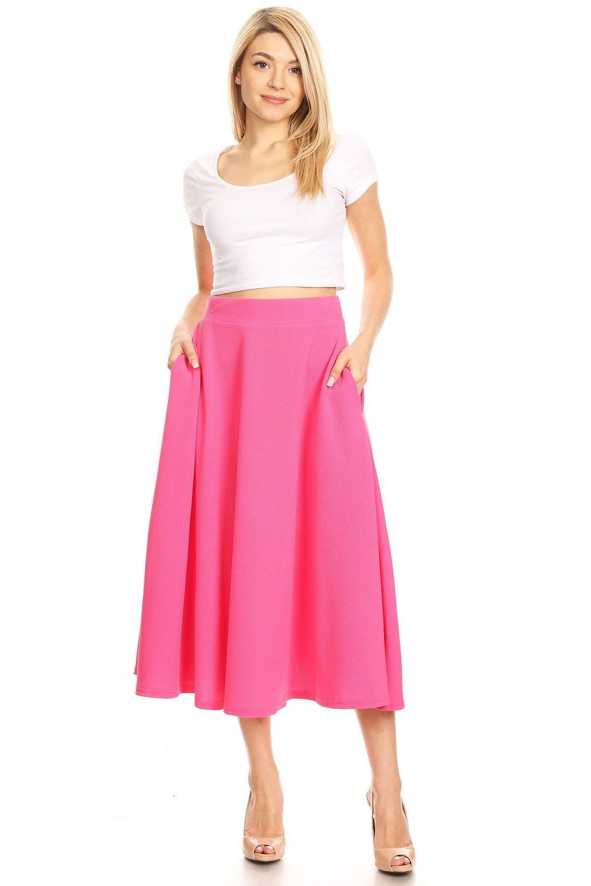 Flared Midi Skirt with pockets Product Image