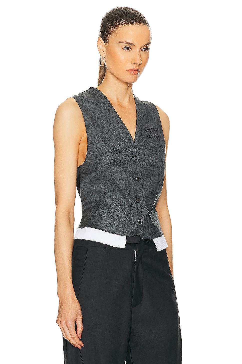 Miu Miu Vest Top in Charcoal product image