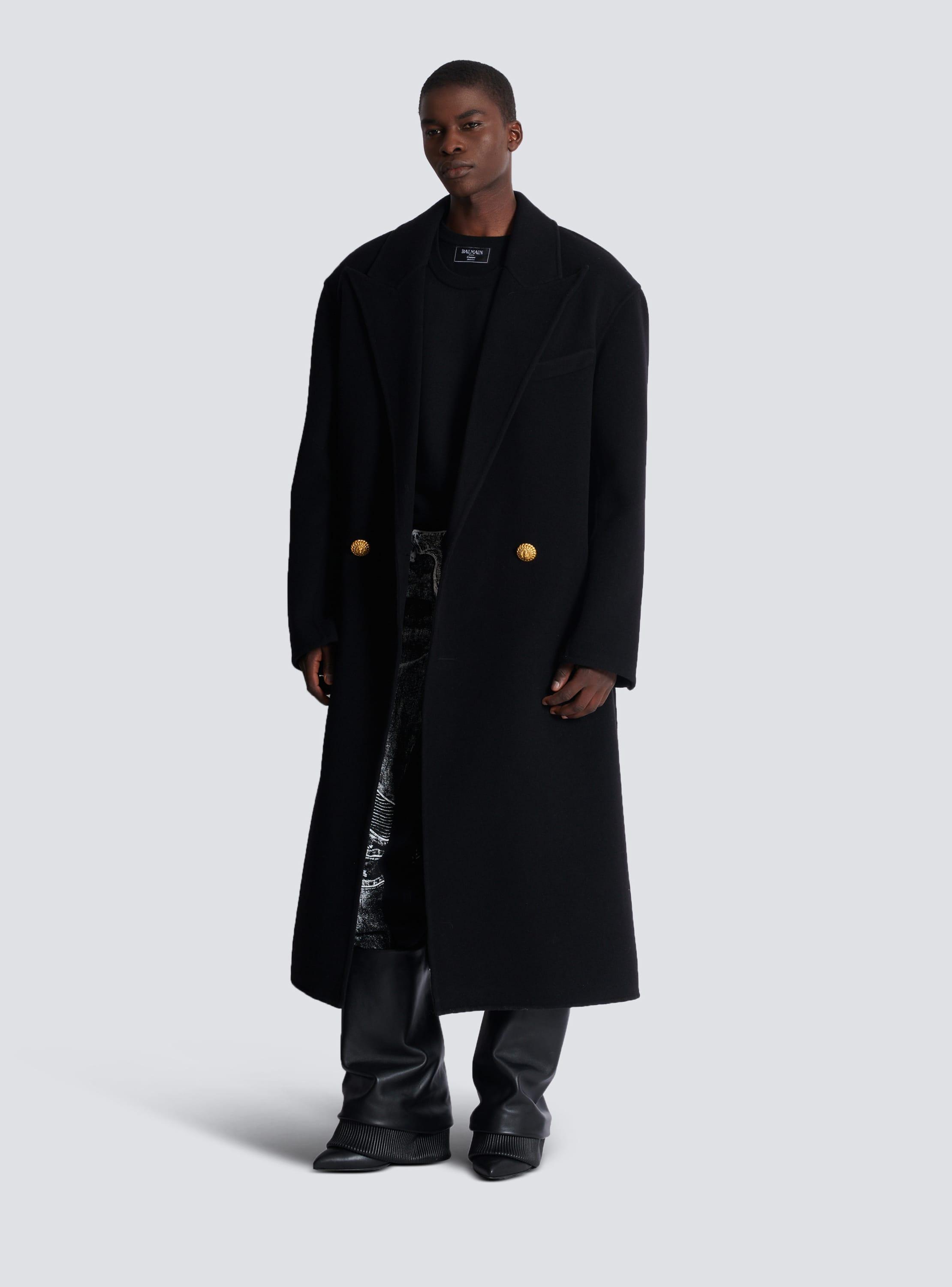 Long coat in double-faced wool Product Image