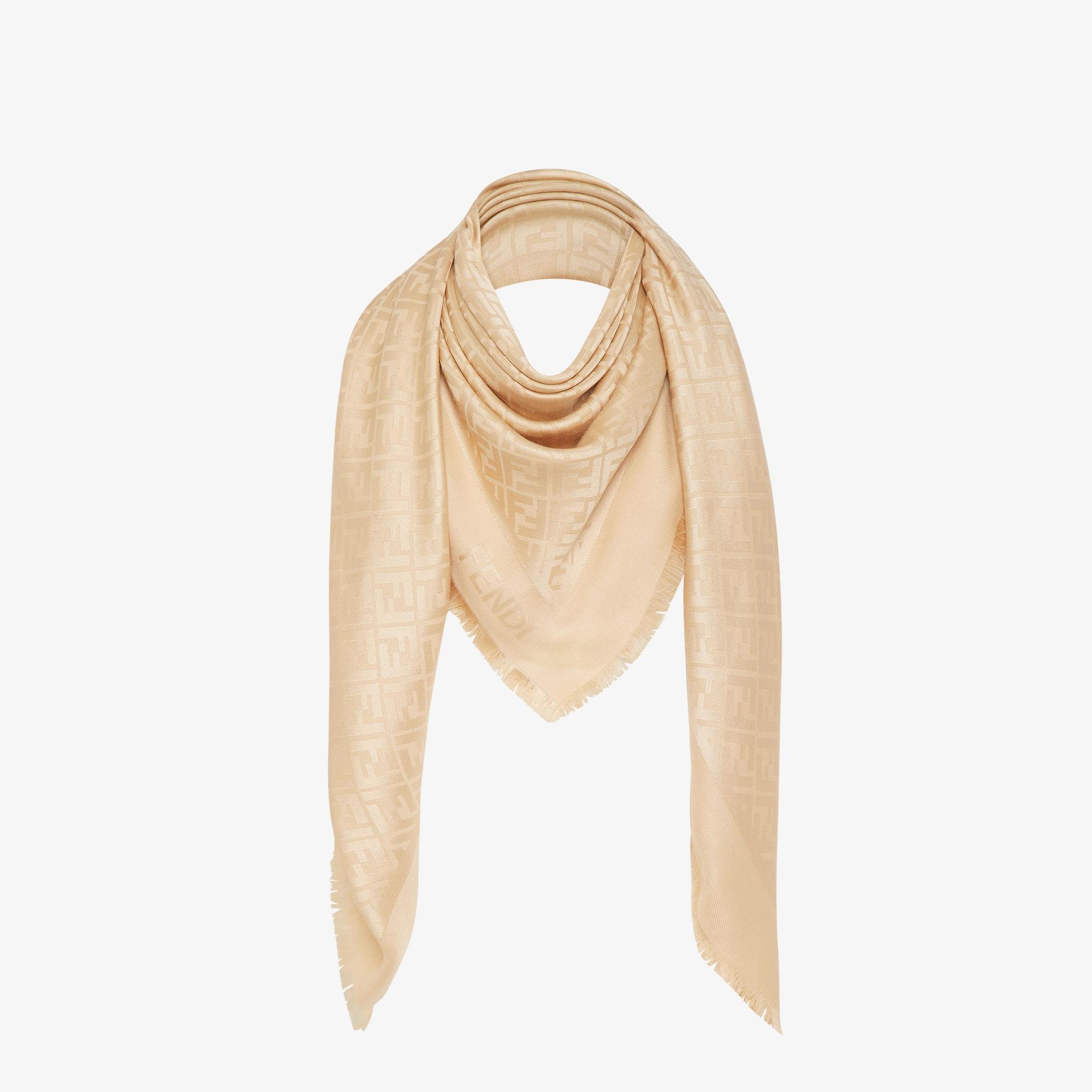 FF ShawlBeige organic silk and wool shawl Product Image