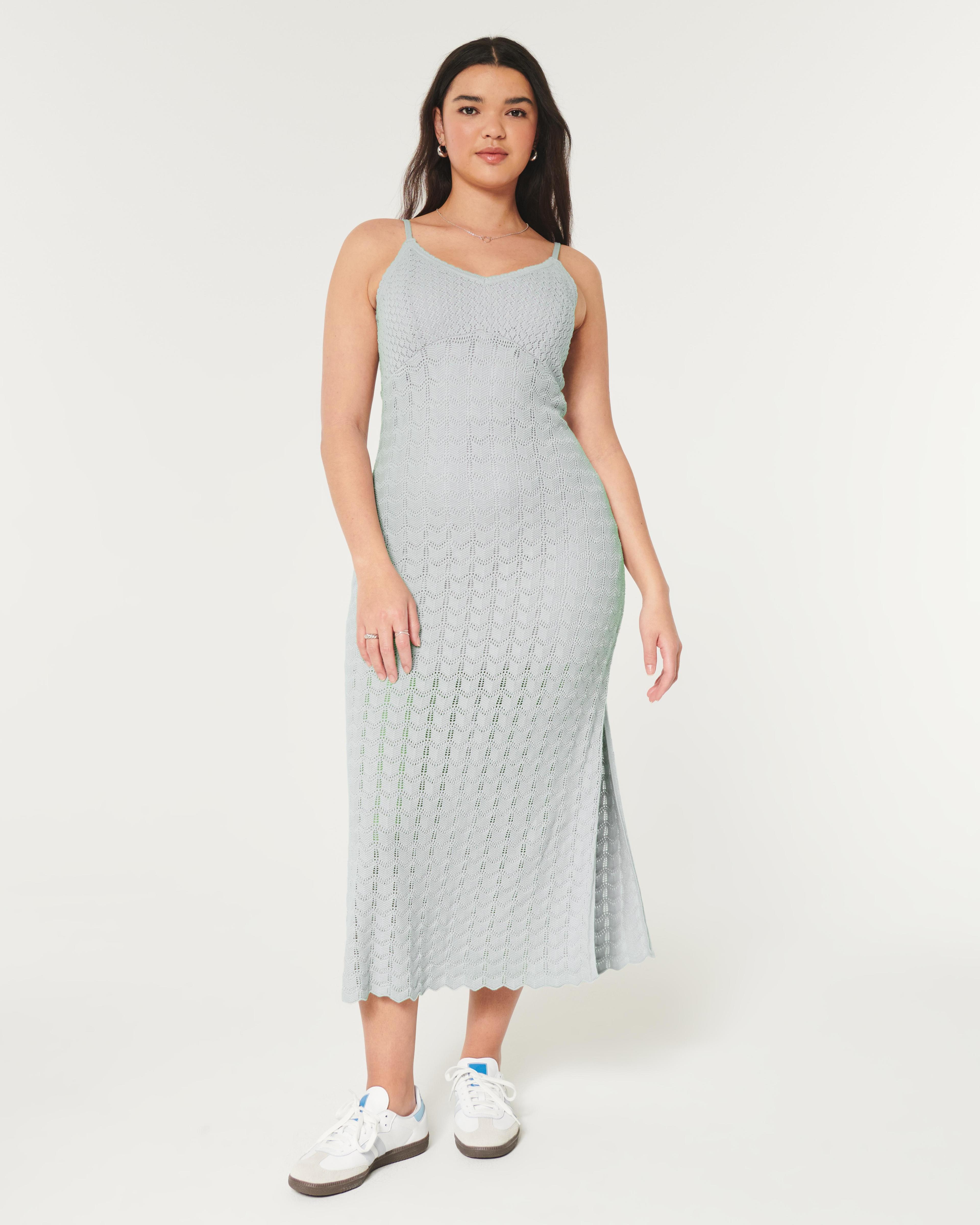 Crochet-Style Midi Dress Product Image