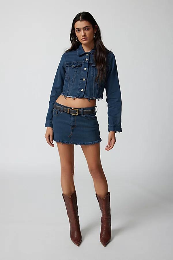 Urban Renewal Remade Overdyed Gummy Denim Mini Skirt Womens at Urban Outfitters Product Image