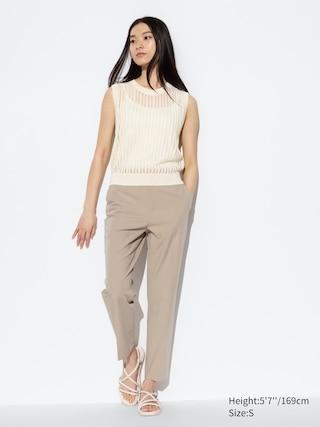 Womens Smart Ankle Pants 2-Way Stretch Beige XL UNIQLO US Product Image