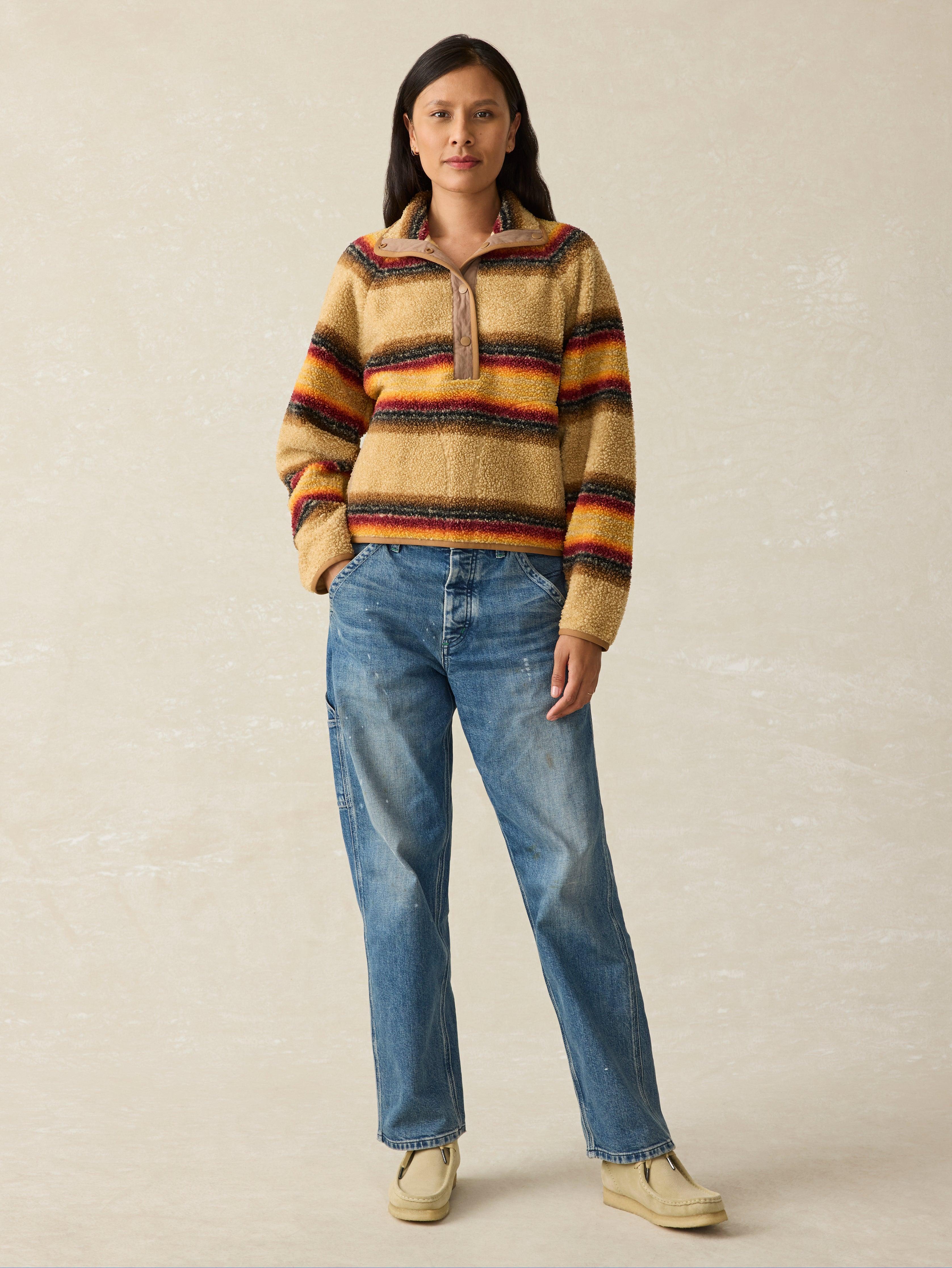 Fireside Fleece Popover - Bonfire Stripe Female product image