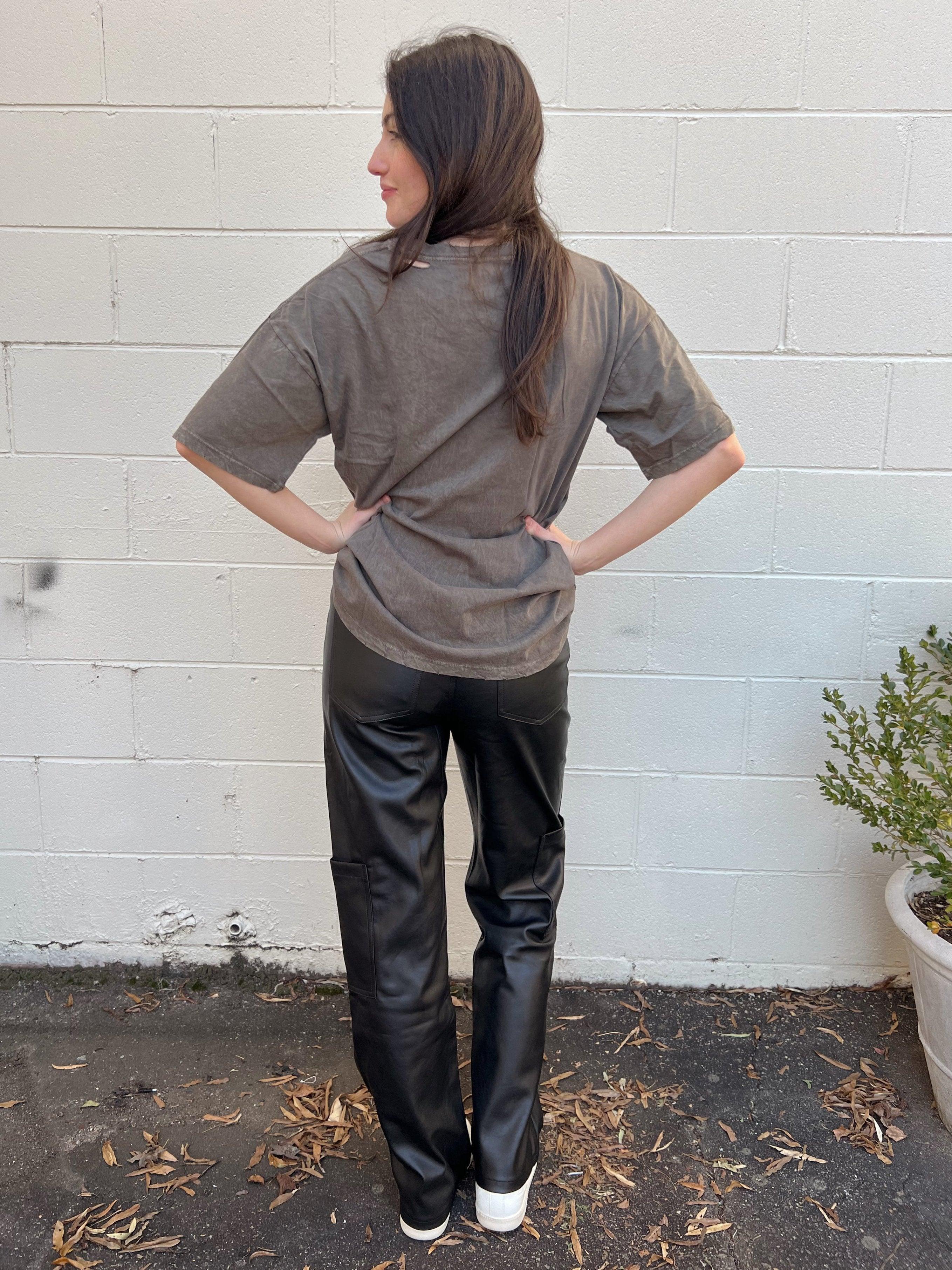 Confidence Is Key Faux Leather Cargo Pants Product Image