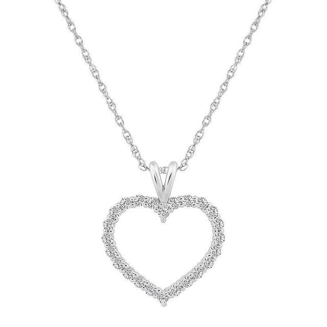 Alyson Layne 14k Gold 1/2 Carat T.W. Diamond Heart Pendant Necklace, Womens White Product Image