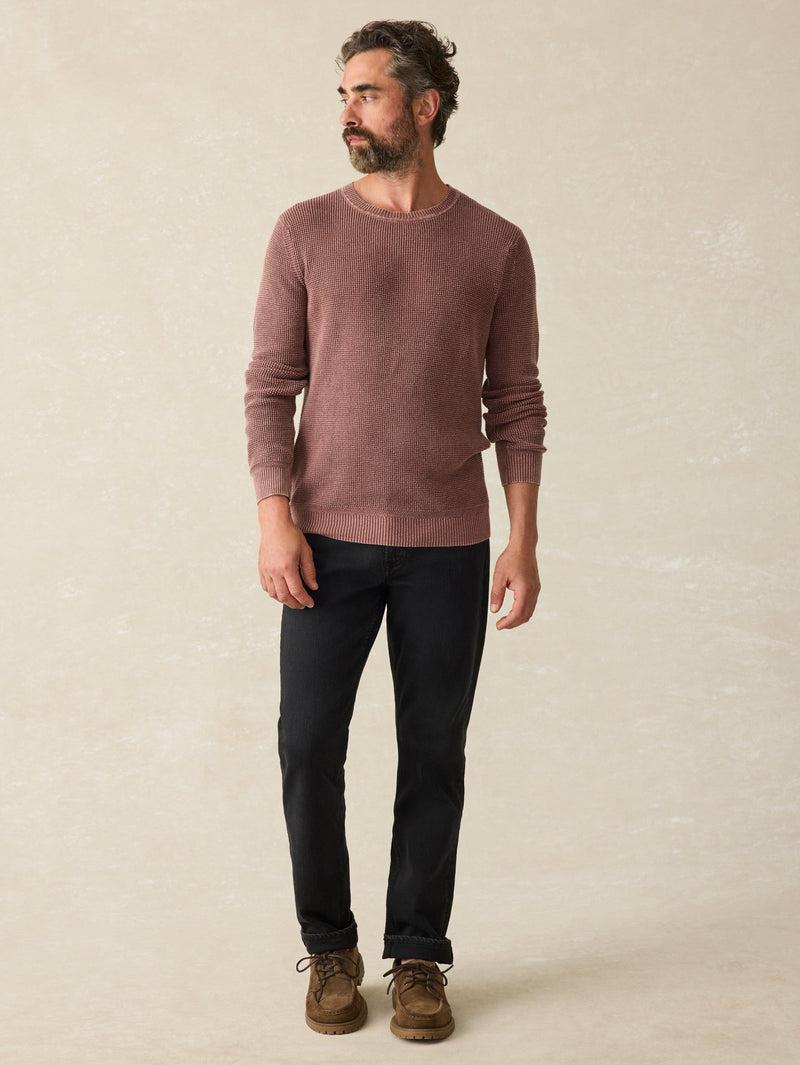 Sunwashed Crewneck Sweater - Plum Wine Product Image