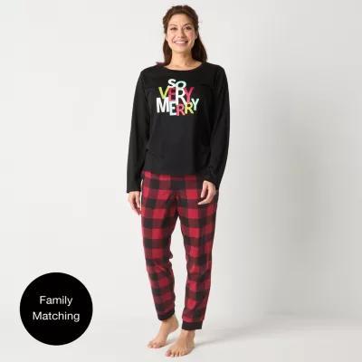 North Pole Trading Co. Womens Tall Microfleece Crew Neck Long Sleeve 2-pc. Pant Pajama Set Product Image