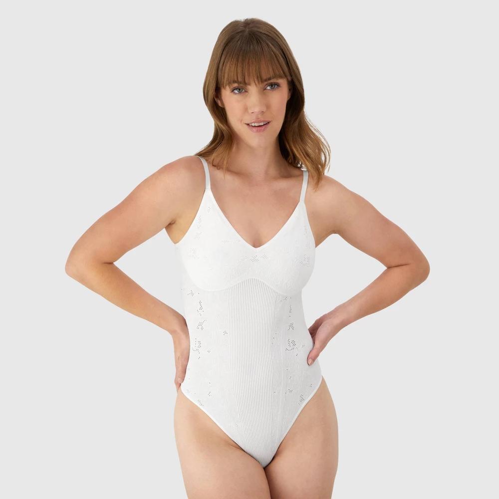 Maidenform M Collection Womens Lace Bodysuit MST008 - White Product Image