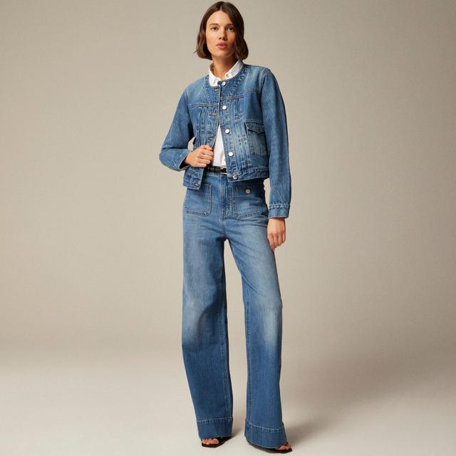 Pleated denim lady jacket Product Image