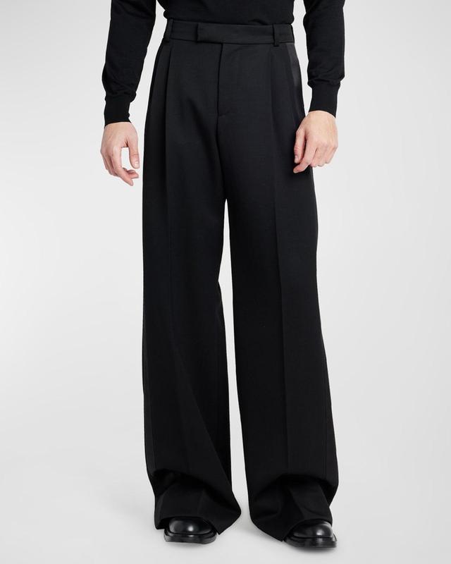 Mens 2-Pleat Baggy Wool Trousers Product Image