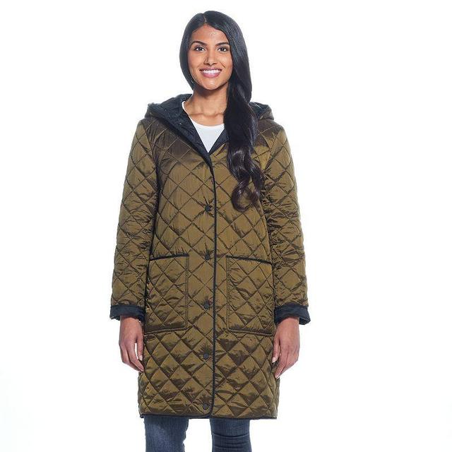 Womens Weathercast Quilted Reversible Duffle Jacket Product Image