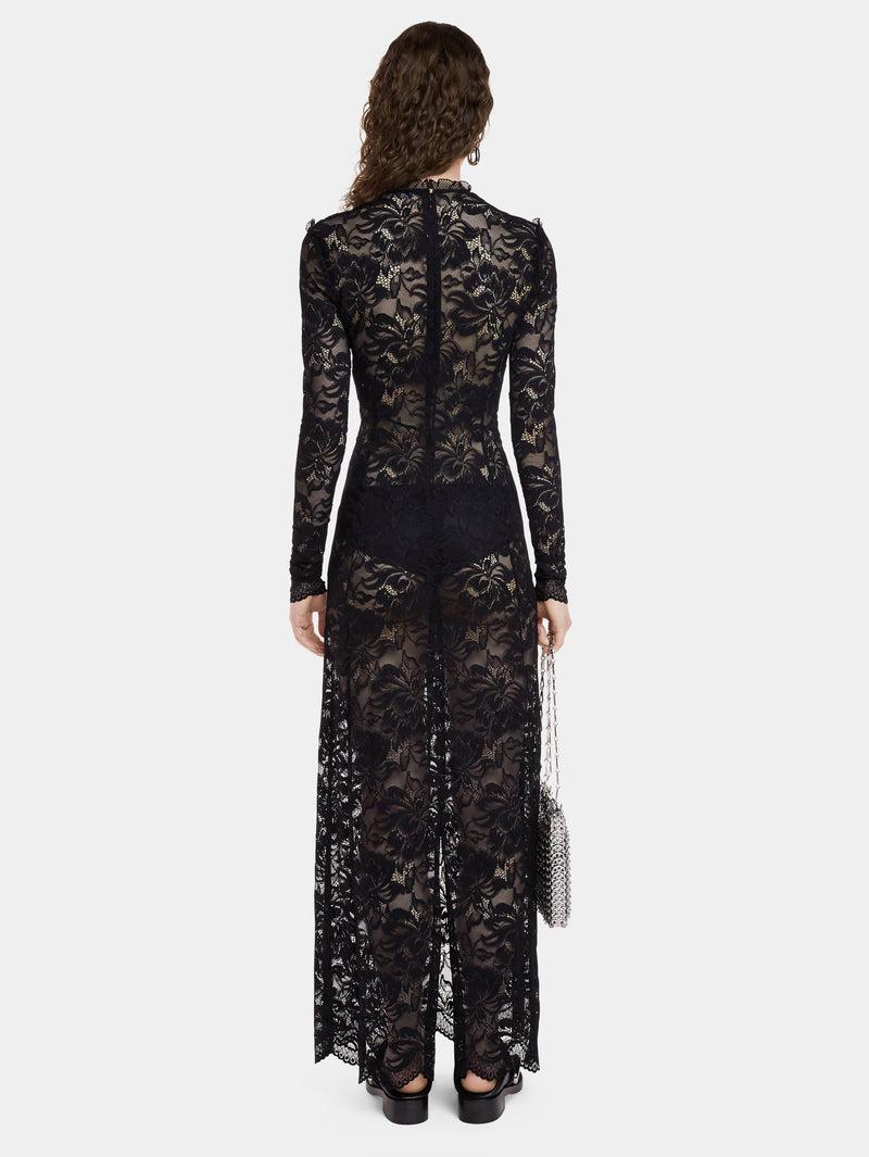 BLACK LONG DRESS IN LACE Product Image