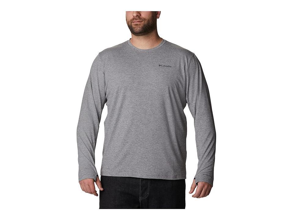 Columbia Big Tall Tech Trail Long Sleeve Crew II (City Grey Heather) Men's Clothing Product Image