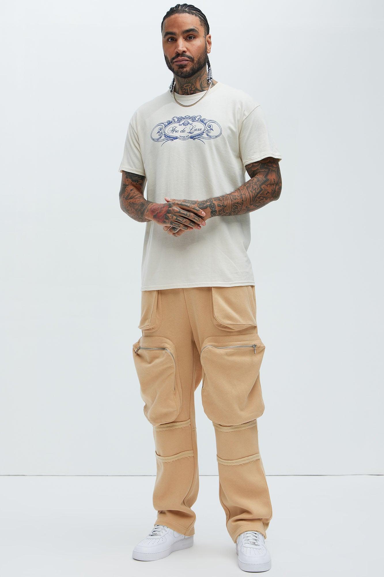 Nathan Cargo Sweatpants - Cream Product Image