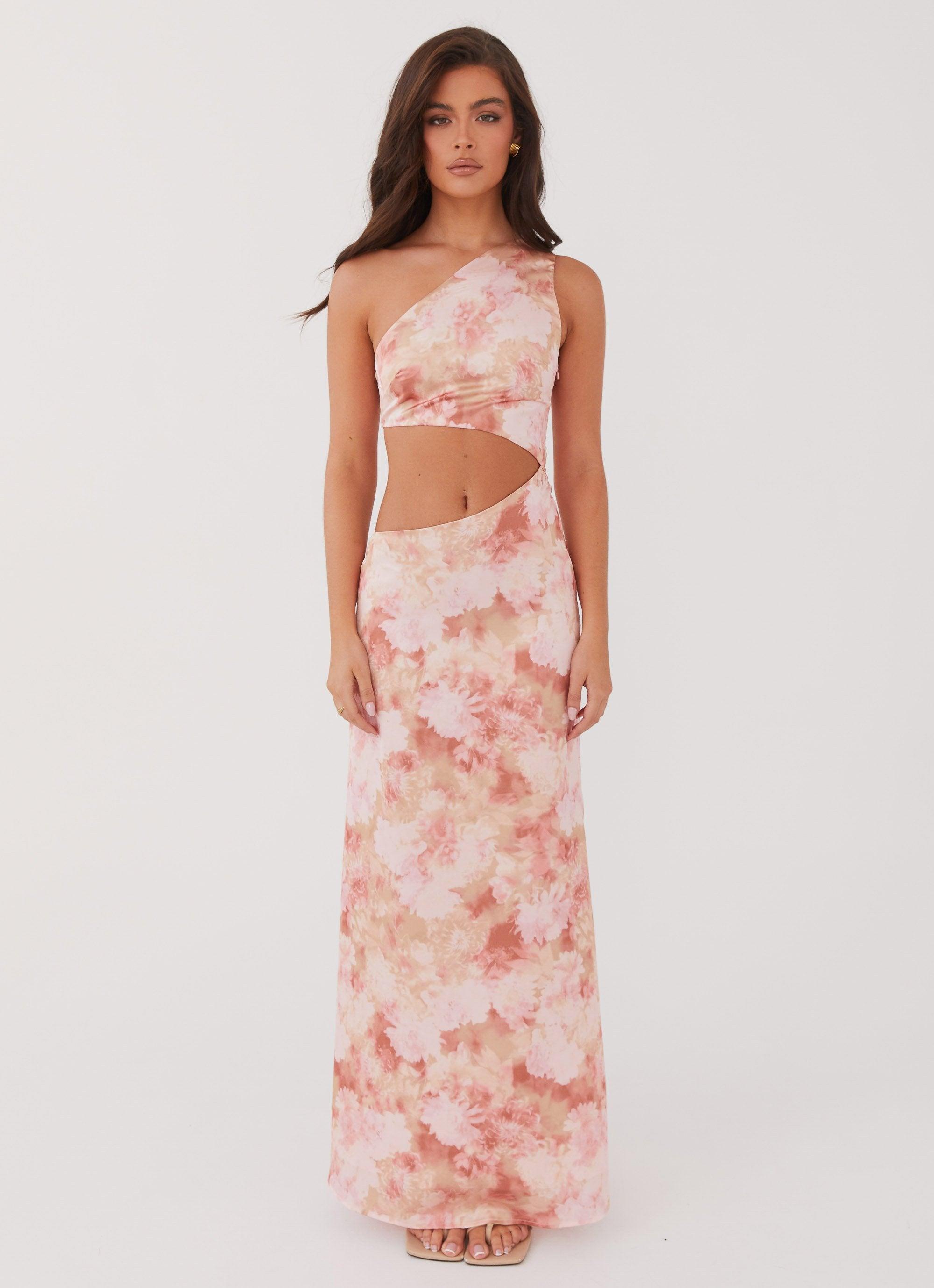 Krista One Shoulder Maxi Dress - Flower Garden Product Image