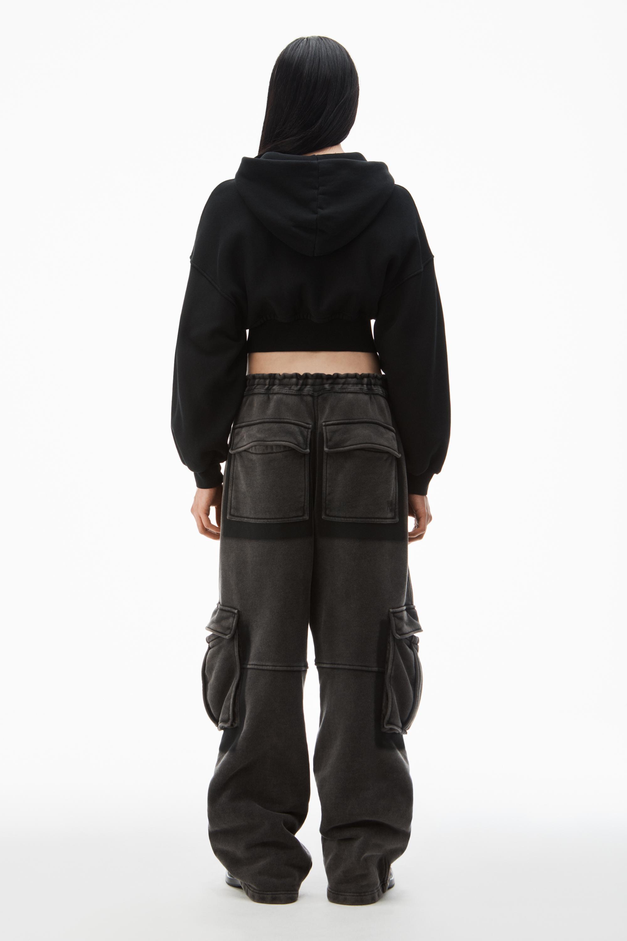 Cropped Zip Up Hoodie In Classic Cotton Terry Product Image