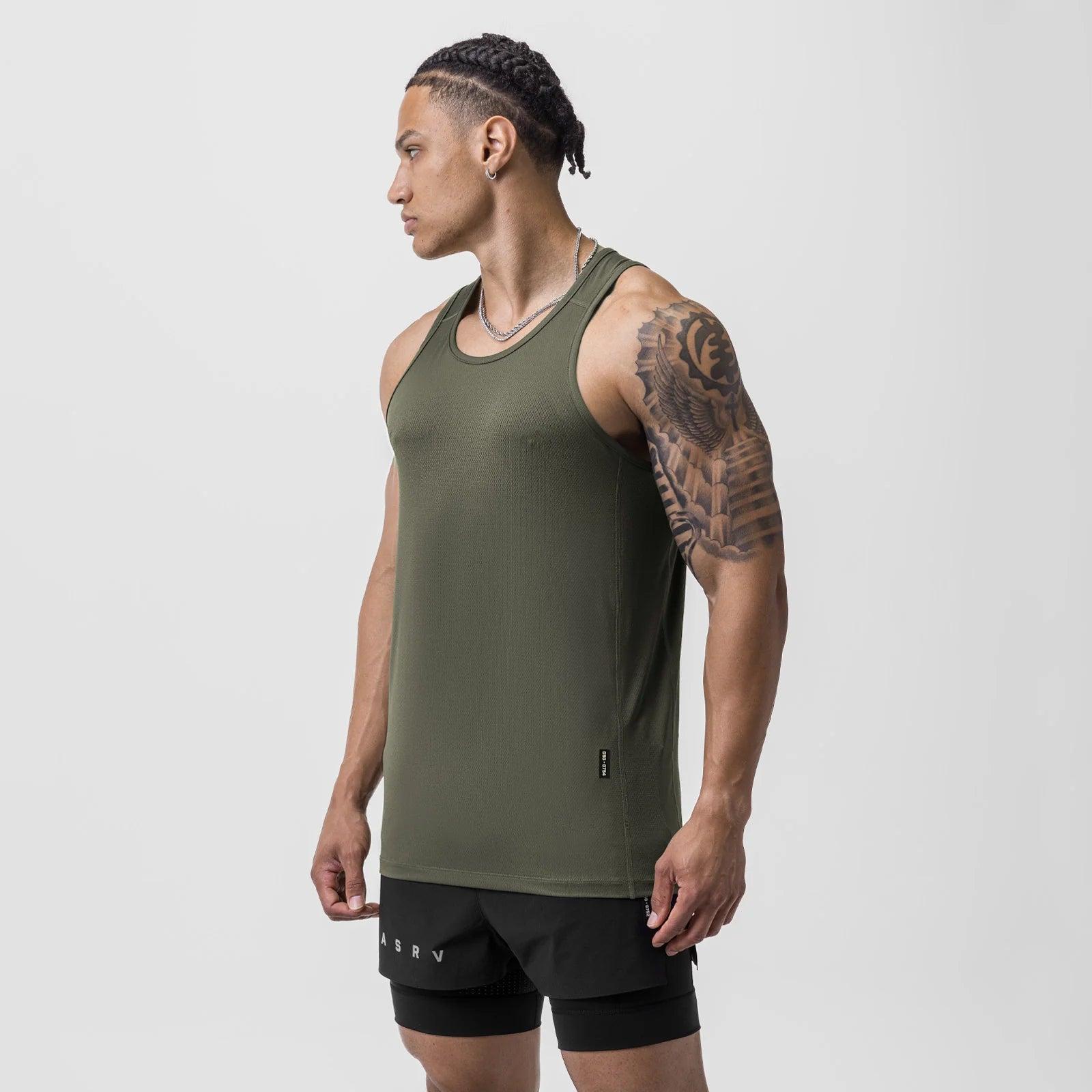 0754. AeroSilver® Training Singlet - Olive Product Image