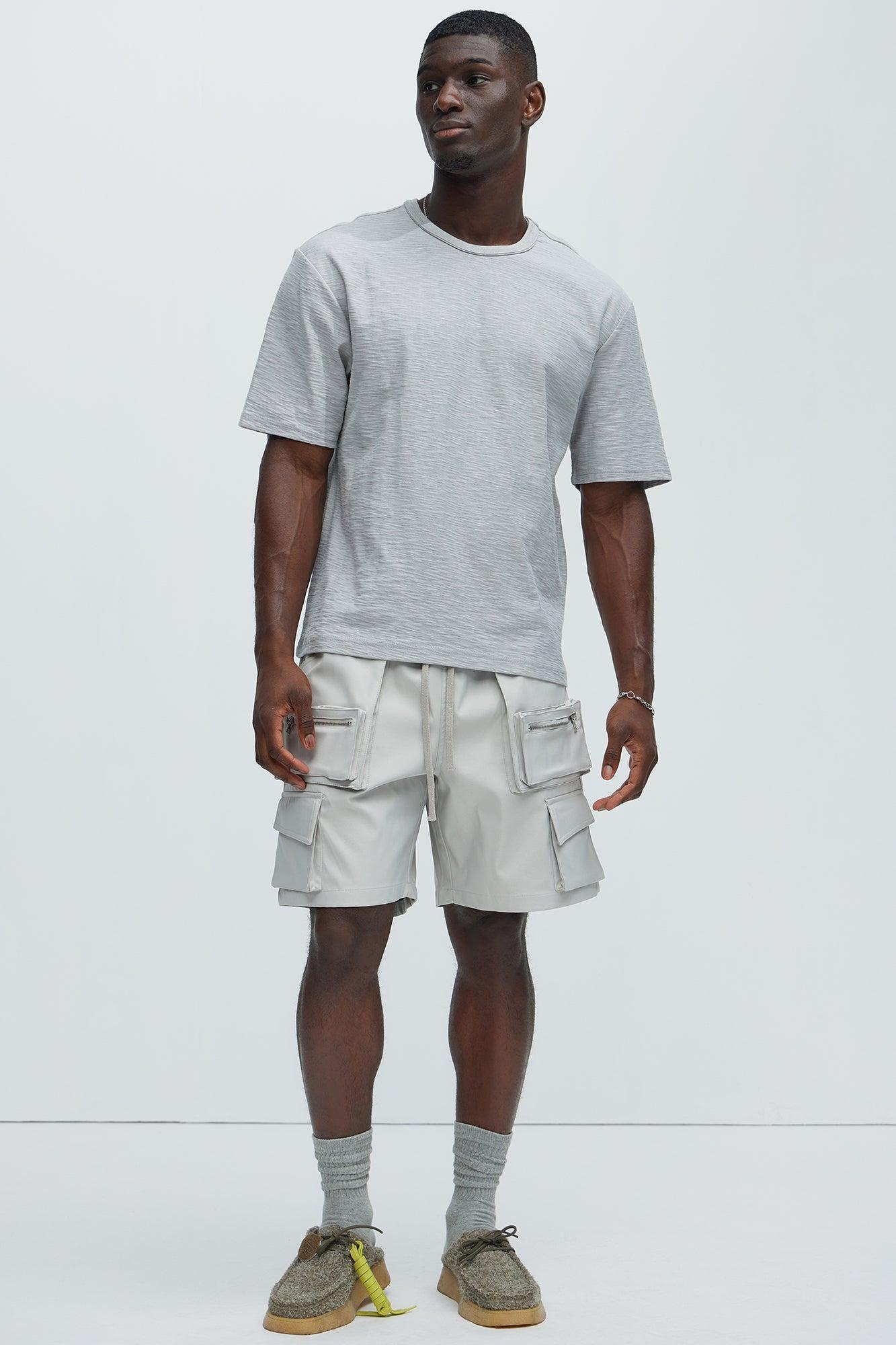 Asher Slub Texture Short Sleeve Tee - Grey Product Image