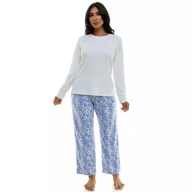 Petite Croft & Barrow 2-pc. Long Sleeve Pajama Top & Pajama Pants Sleep Set, Womens Product Image