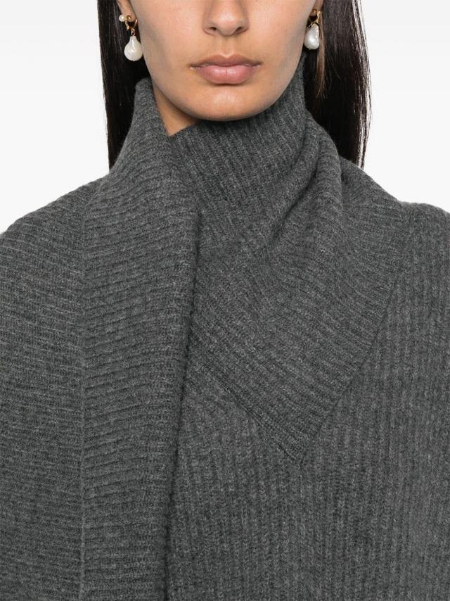 TOTÊME Attached-scarf Sweater In Grey Product Image